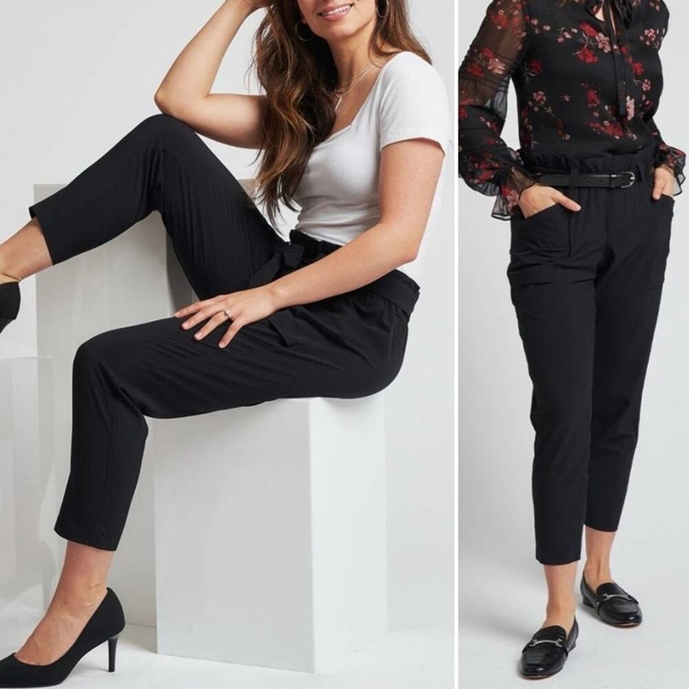 Betabrand Solstice Crop Pants Black Size Small Long Pull On Stretch Workwear
